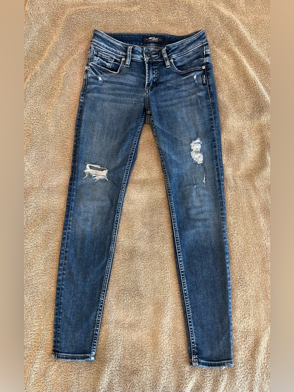 Silver Jeans Super Skinny Distressed Women’s Jeans 25w/29l